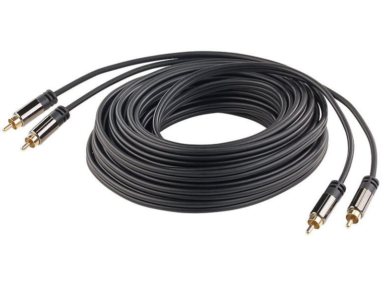 Câble audio stéréo Cinch 1m Câble coaxial entrée Aux - 2 x RCA mâle