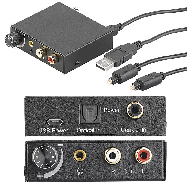 Convertisseur audio numérique (TOSLINK/coaxial) vers analogique