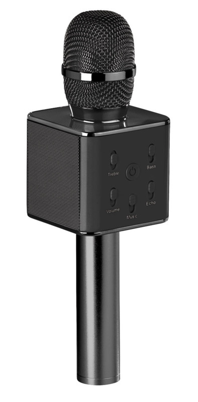 Microphone karaoké sans fil sans fil avec haut-parleur Bluetooth Argent