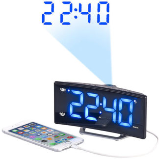 Reveil Radio-Pilote - Calendrier et Thermometre integre - Ecran LCD avec  Affichage Retroeclaire - 7 Langues - Mode Alarme - Temperature Ambiante