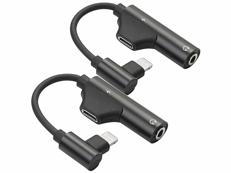 Adaptateur Lightning - Jack 3,5 mm avec fonction chargement, Câbles  Lightning