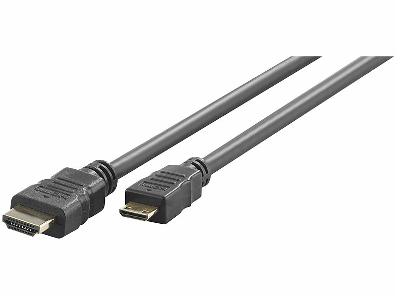 Câble adaptateur haute vitesse Mini-HDMI vers HDMI, pour 4K, 3D & Full HD,  2 m, Câbles HDMI