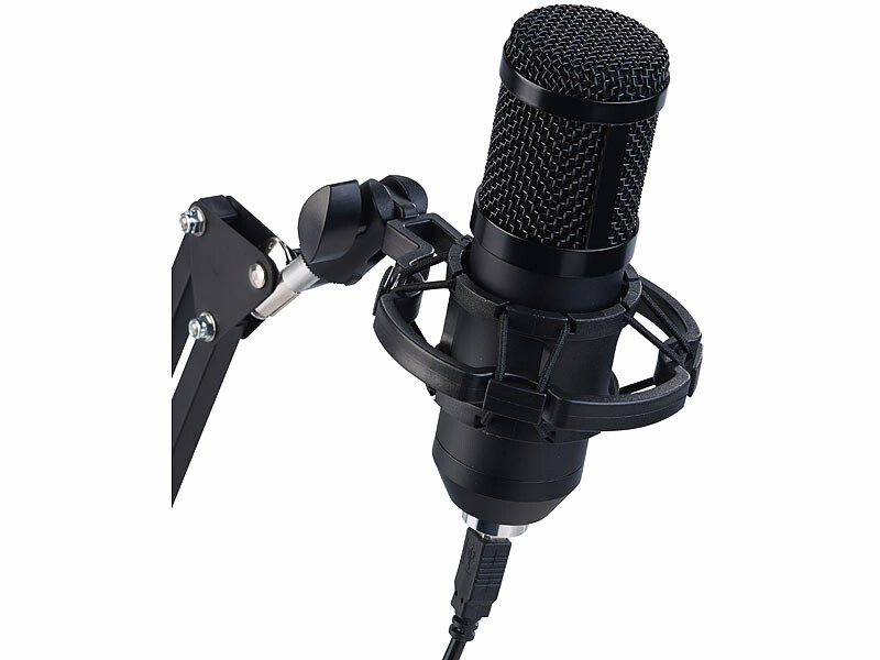 Wewoo - Microphone à condensateur Mic Kit avec bras de ciseaux à suspension  réglable, fixation choc & filtre anti-pop double couche, pour  enregistrement en studio, diffusion en direct, live show, KTV, etc.
