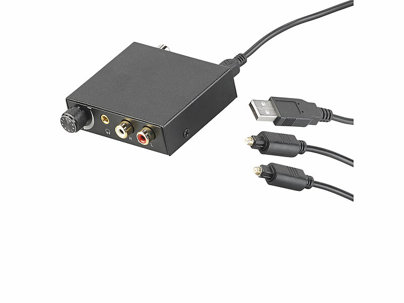 Convertisseur audio numérique vers analogique, dac numérique Spdif optique  vers analogique L / r Rca et 3,5 mm aux stéréo Au