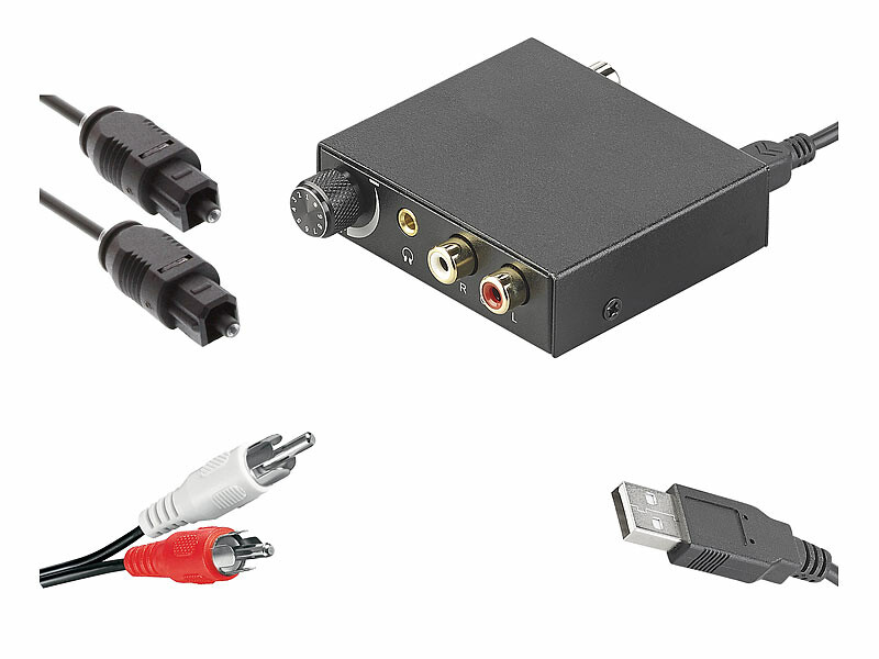 Convertisseur audio numérique vers analogique, câble audio optique, câble  Cinch