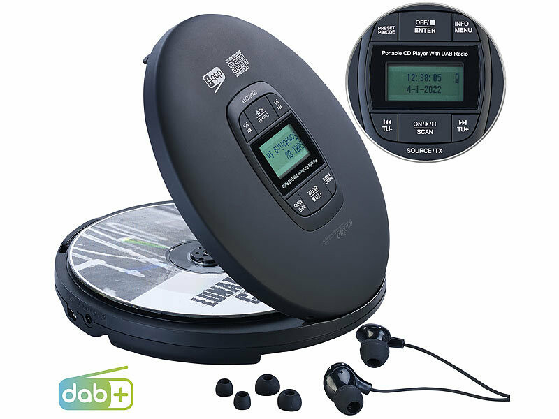Lecteur CD portable, radio DAB+, Bluetooth et casque stéréo  intra-auriculaire