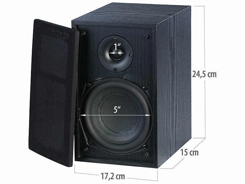 Haut-Parleurs de Voiture 13cm Coaxial, Audio à 2 Voies 2 Haut-Parleurs,  PMPO 50W Roadstar Noir 50 PS1315