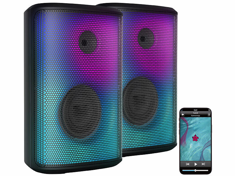 Enceinte Bluetooth Lumineuse, Puissance 50W et Étanche IP54