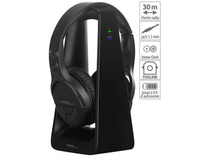 Casque stéréo sans fil 2,4 GHz avec station de chargement OK-300 (Reconditionné)