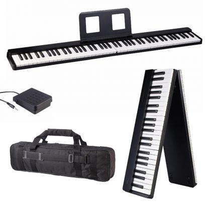 Piano numérique pliable connecté avec pédale et 88 touches lumineuses