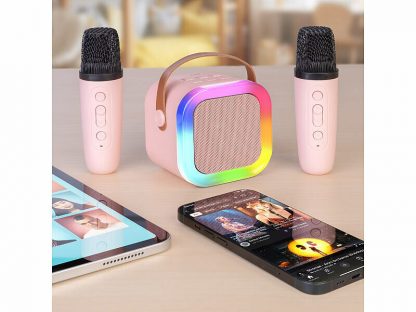 Enceinte karaoké avec 2 micros sans fil fonctions bluetooth / USB / MicroSD – Image 4