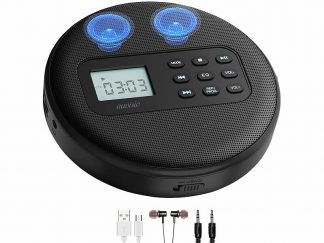 Lecteur CD portable rechargeable avec fonction bluetooth et haut-parleurs