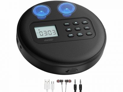 Lecteur CD portable rechargeable avec fonction bluetooth et haut-parleurs