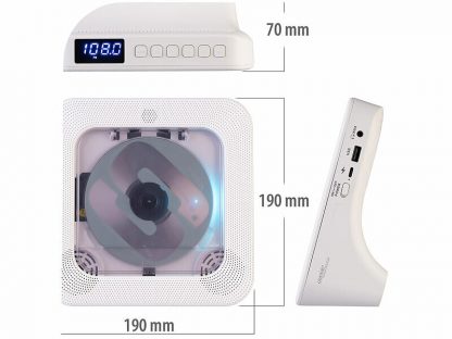 Lecteur CD portable rechargeable avec fonction bluetooth et haut-parleurs – Image 12