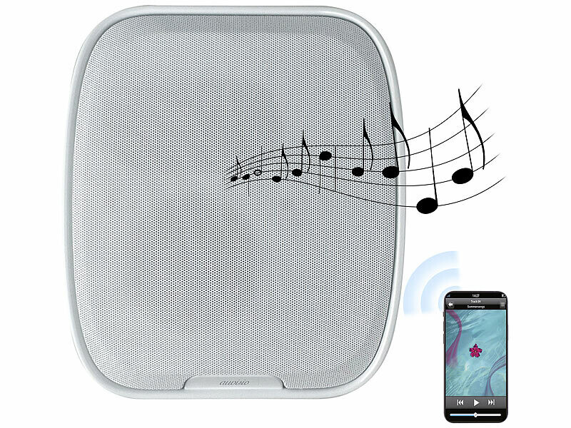 Haut-parleur mural rechargeable avec radio et fonction bluetooth - coloris blanc (Reconditionné)