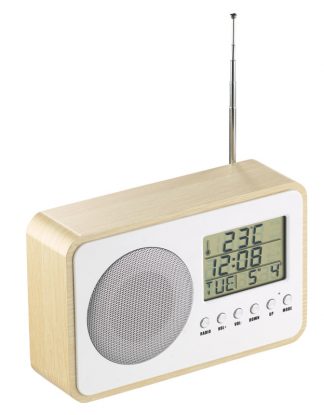 Radio-réveil design avec choix des fréquences digital - Beige