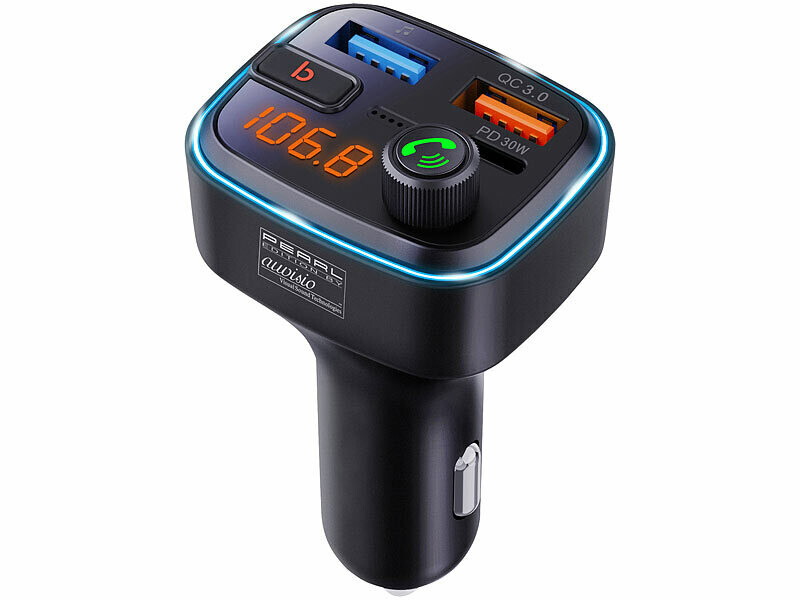 Transmetteur FM allume-cigare avec fonctions bluetooth et mains libres