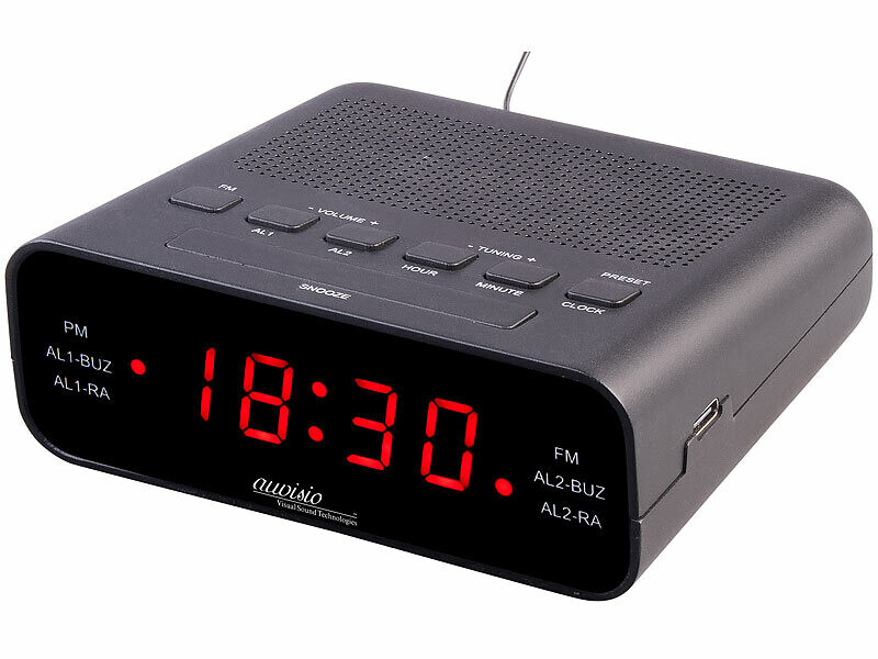 Radio-réveil FM avec 2 alarmes (reconditionné)