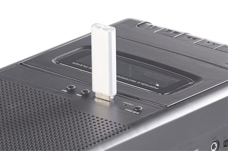 Lecteur de cassette mobile & numériseur USB avec haut-parleur, prise casque et microphone (Reconditi – Image 2