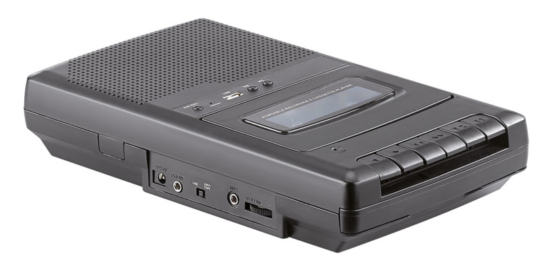 Lecteur de cassette mobile & numériseur USB avec haut-parleur, prise casque et microphone (Reconditi