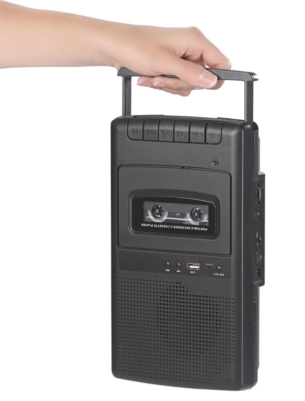 Lecteur de cassette mobile & numériseur USB avec haut-parleur, prise casque et microphone (Reconditi – Image 12