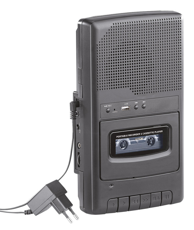 Lecteur de cassette mobile & numériseur USB avec haut-parleur, prise casque et microphone (Reconditi – Image 7