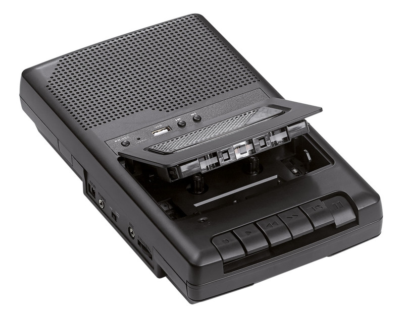 Lecteur de cassette mobile & numériseur USB avec haut-parleur, prise casque et microphone (Reconditi – Image 6