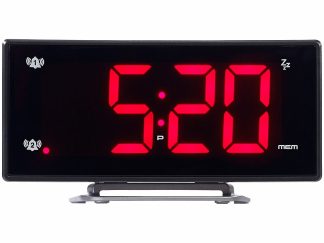 Radio-réveil à projection avec affichage rouge et port de chargement USB (Reconditionné)
